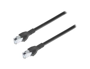Patch cord SF/UTP 5e linka Cu PVC czarny 10m 26AWG Żyły: 8 CA00613.00C10
