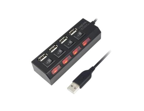UA0128 Hub USB, USB A gniazdo x4, USB A wtyk, USB 2.0, PnP, 480Mbps