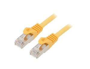 Patch cord S/FTP 6a drut Cu LSZH żółty 5m 27AWG Øprzew: 5,8mm PP6A-LSZHCU-Y-5M