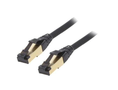 PP8-LSZHCU-BK-1.5M Patch cord S/FTP Cat 8 linka Cu LSZH czarny 1,5m 27AWG