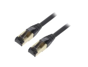 Patch cord S/FTP Cat 8 linka Cu LSZH czarny 2m 27AWG PP8-LSZHCU-BK-2M