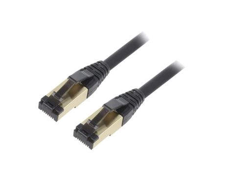 PP8-LSZHCU-BK-2M Patch cord S/FTP Cat 8 linka Cu LSZH czarny 2m 27AWG