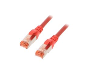 Patch cord S/FTP 6 linka Cu LSZH czerwony 3m 27AWG DK-1644-030/R