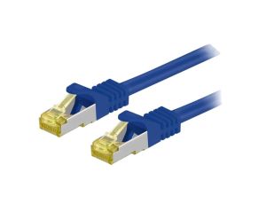 Patch cord S/FTP 6a linka Cu LSZH niebieski 10m 26AWG 91637