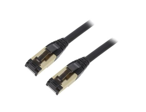 PP8-LSZHCU-BK-3M Patch cord S/FTP Cat 8 linka Cu LSZH czarny 3m 27AWG