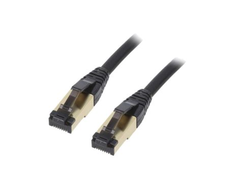 PP8-LSZHCU-BK-7.5M Patch cord S/FTP Cat 8 linka Cu LSZH czarny 7,5m 27AWG