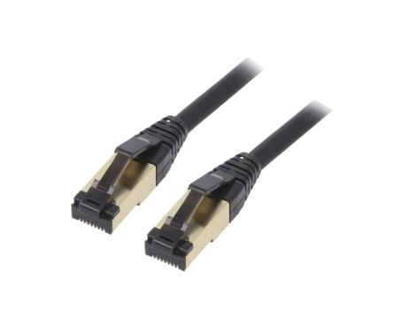PP8-LSZHCU-BK-5M Patch cord S/FTP Cat 8 linka Cu LSZH czarny 5m 27AWG