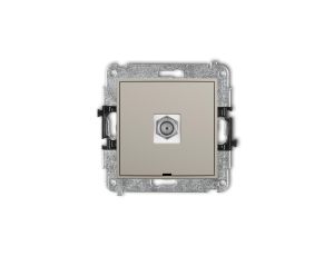ICON Mechanizm gniazda antenowego pojedynczego typu F (SAT) niklowany, bez pola opisowego taupe 60IGFBO-1