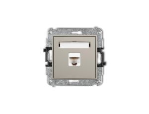 ICON Mechanizm gniazda komputerowego pojedynczego 1xRJ45, kat. 5e, 8-stykowy taupe 60IGK-1