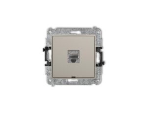 ICON Mechanizm gniazda komputerowego pojedynczego 1xRJ45, kat. 8, ekranowany, 8-stykowy, bez pola opisowego taupe 60IGKBO-11