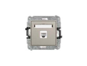 ICON Mechanizm gniazda komputerowego pojedynczego 1xRJ45, kat. 6A, 8-stykowy taupe 60IGK-7