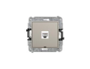 ICON Mechanizm gniazda komputerowego pojedynczego 1xRJ45, kat. 6A, 8-stykowy, bez pola opisowego taupe 60IGKBO-7