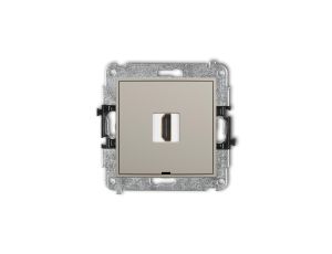 ICON Mechanizm gniazda pojedynczego HDMI 2.1, 8K, bez pola opisowego taupe 60IHDMIBO-5