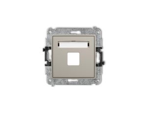 ICON Mechanizm gniazda multimedialnego pojednczego bez modułu (standard Keystone) taupe 60IGM-1P