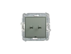 ICON Łącznik zwiernego, świecznikowego w stylu amerykańskim (2 klawisze bez pikt., wspólne zasilanie) szałwiowy 61IWPUS-44.1