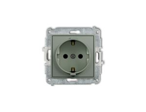 ICON Mechanizm gniazda pojedynczego z uziemieniem SCHUKO 2P+Z (przesłony torów prądowych) szałwiowy 61IGP-1sp