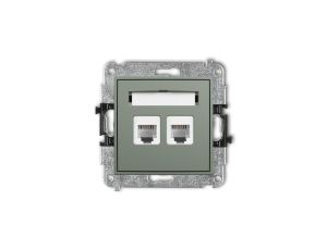 ICON Mechanizm gniazda telefonicznego podwójnego 2xRJ11, 4-stykowy, beznarzędziowe szałwiowy 61IGT-2