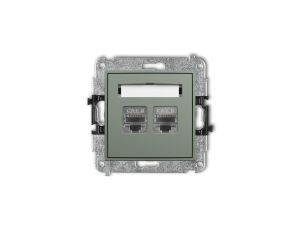 ICON Mechanizm gniazda komputerowego podwójnego 2xRJ45, kat. 8, ekranowany, 8-stykowy szałwiowy 61IGK-12