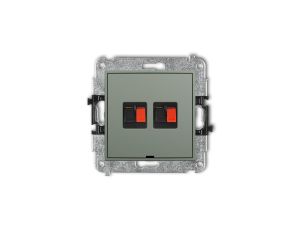 ICON Mechanizm gniazda głośnikowego podwójnego, bez pola opisowego szałwiowy 61IGGBO-2