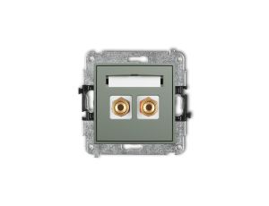 ICON Mechanizm gniazda głośnikowego pojedynczego (typu banan - czerwony i czarny, pozłacany, 4 mm2, skręcany) szałwiowy 61IGG-4