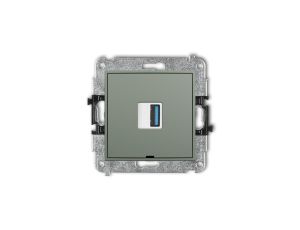 ICON Mechamizm gniazda pojedynczego USB A-A 3.0, bez pola opisowego szałwiowy 61IGUSBBO-5