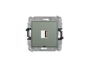 ICON Mechanizm ładowarki USB pojedynczej USB A, 5W max., 5V, 1A, bez pola opisowego szałwiowy 61ICUSBBO-1