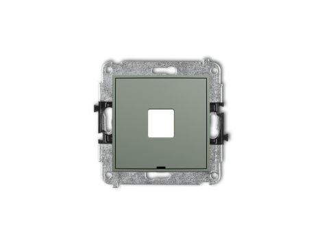 ICON Mechanizm gniazda multimedialnego pojedynczego bez modułu, bez pola opisowego (standard Keystone) szałwiowy 61IGMBO-1P