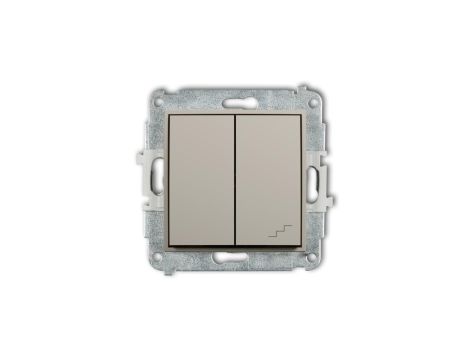 MINI Mechanizm łącznika jednobiegunowego ze schodowym (wspólne zasilanie) taupe 60MWP-10.1