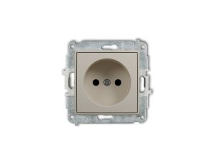 MINI Mechanizm gniazda pojedynczego bez uziemienia 2P (przesłony torów prądowych) taupe 60MGP-1p