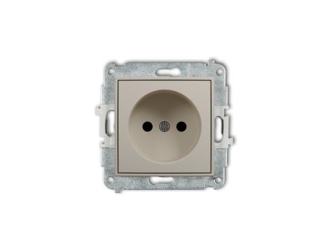 MINI Mechanizm gniazda pojedynczego bez uziemienia 2P (przesłony torów prądowych) taupe 60MGP-1p