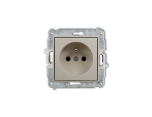 MINI Mechanizm gniazda pojedynczego z uziemieniem 2P+Z (przesłony torów prądowych) taupe 60MGP-1zp