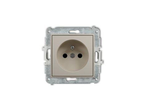 MINI Mechanizm gniazda pojedynczego z uziemieniem 2P+Z (przesłony torów prądowych) taupe 60MGP-1zp