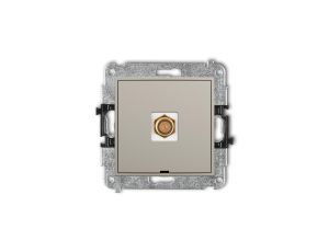 MINI Mechanizm gniazda antenowego pojedynczego typu F (SAT) pozłacany, bez pola opisowego taupe 60MGFBO-1.1