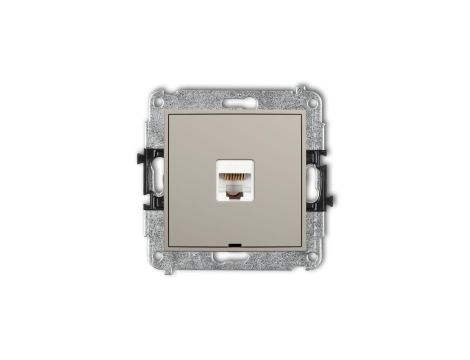 MINI Mechanizm gniazda komputerowego pojedynczego 1xRJ45, kat. 5e, 8-stykowy, bez pola opisowego taupe 60MGKBO-1