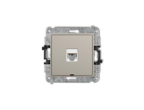 MINI Mechanizm gniazda komputerowego pojedynczego 1xRJ45, kat. 6, 8-stykowy, bez pola opisowego taupe 60MGKBO-3