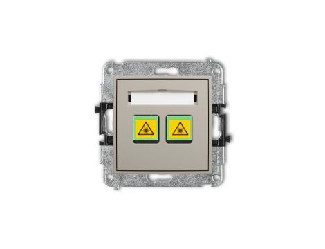 MINI Mechanizm gniazda światłowodowego/optycznego podwójnego taupe 60MGOP-2
