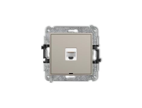 MINI Mechanizm gniazda komputerowego pojedynczego 1xRJ45, kat. 6A, 8-stykowy, bez pola opisowego taupe 60MGKBO-7
