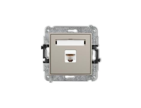 MINI Mechanizm gniazda komputerowego pojedynczego 1xRJ45, kat. 5e, 8-stykowy taupe 60MGK-1