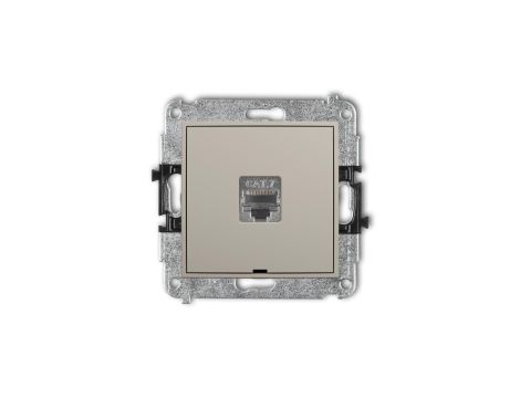 MINI Mechanizm gniazda komputerowego pojedynczego 1xRJ45, kat. 7, ekranowany, 8-stykowy, bez pola opisowego taupe 60MGKBO-9
