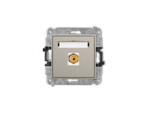 MINI Mechanizm gniazda pojedynczego RCA (typu cinch - żółty, pozłacany) taupe 60MGRCA-1