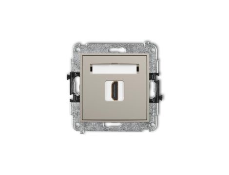 MINI Mechanizm gniazda pojedynczego HDMI 2.0, 4K taupe 60MHDMI-3