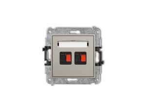 MINI Mechanizm gniazda głośnikowego podwójnego taupe 60MGG-2