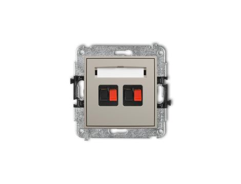 MINI Mechanizm gniazda głośnikowego podwójnego taupe 60MGG-2