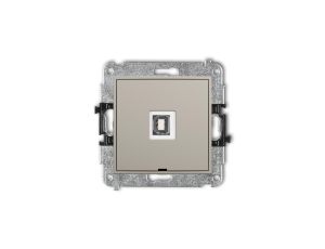 MINI Mechanizm gniazda pojedynczego USB A-B 2.0, bez pola opisowego taupe 60MGUSBBO-3