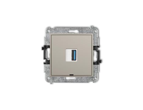 MINI Mechamizm gniazda pojedynczego USB A-A 3.0, bez pola opisowego taupe 60MGUSBBO-5