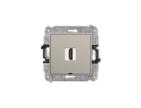 MINI Mechanizm gniazda pojedynczego HDMI 2.1, 8K, bez pola opisowego taupe 60MHDMIBO-5