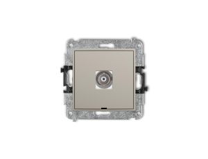 MINI Mechanizm gniazda pojedynczego BNC, bez pola opisowego taupe 60MGBNCBO-1