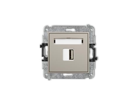MINI Mechanizm ładowarki USB pojedynczej USB A, 10W max., 5V, 2A taupe 60MCUSB-3
