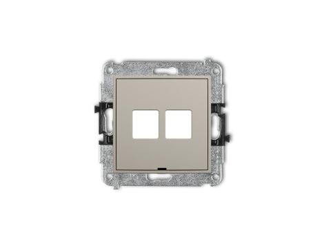 MINI Mechanizm gniazda multimedialnego podwójnego bez modułu, bez pola opisowego (standard Keystone) taupe 60MGMBO-2P
