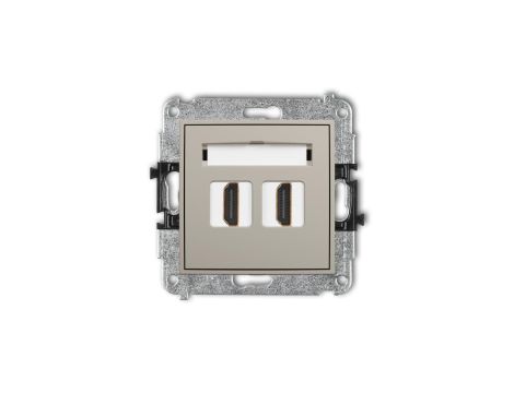 MINI Mechanizm gniazda podwójnego HDMI 2.1, 8K taupe 60MHDMI-6